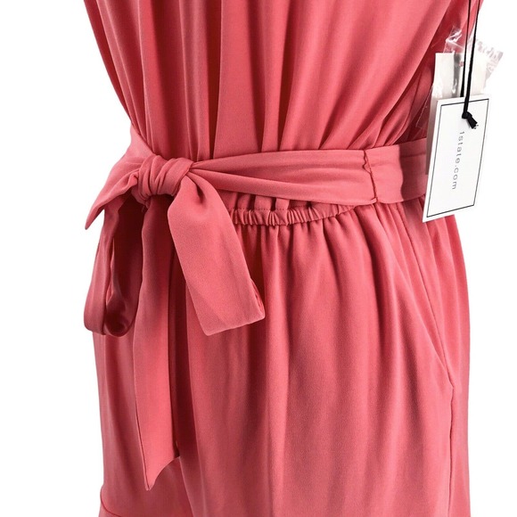 1. STATE NEW Womens Size Small Halter Neck Belted Romper Stretch Jersey Knit - Picture 7 of 10